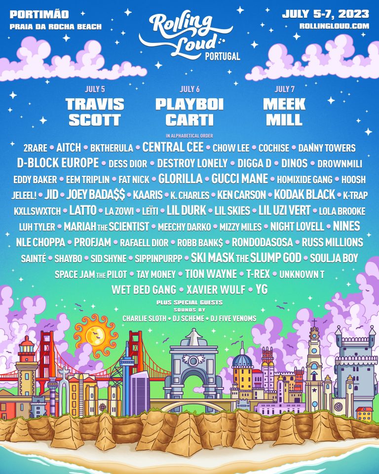 Póster para festival Rolling Loud Portugal 2023