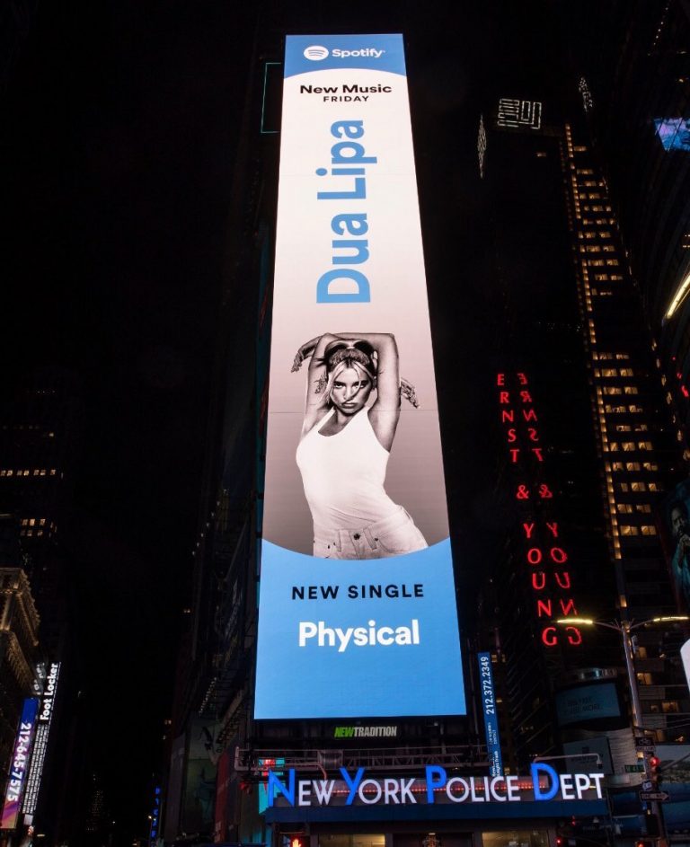 DUA LIPA BILLBOARD IN TIMES SQUARE